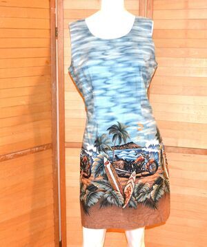 Vintage Dress Tropical Waves to Road Hawaii
